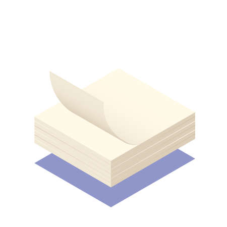 Sticky note gradient vector illustration in isometric designのイラスト素材