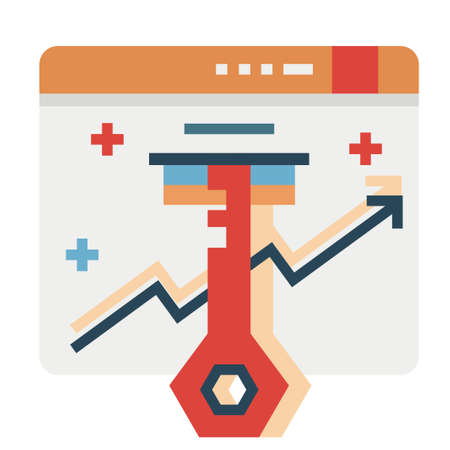 Keyword vector illustration in flat color designのイラスト素材