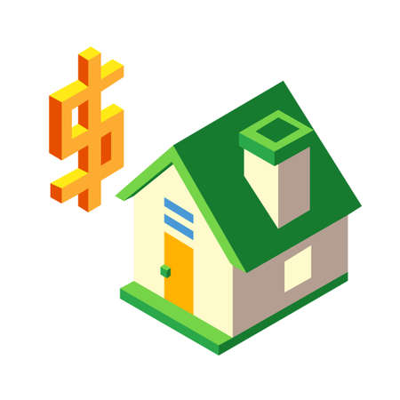 Real estate vector illustration in isometric designのイラスト素材