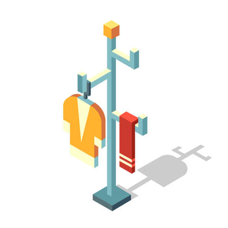 Coat rack vector illustration in isometric designのイラスト素材