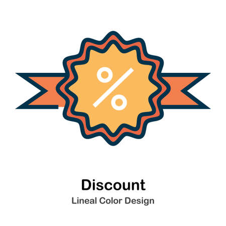 Discount Icon In Lineal Color Design Vector Illustrationのイラスト素材