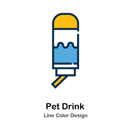 Pet Drink Icon In Line Color Design Vector Illustrationのイラスト素材