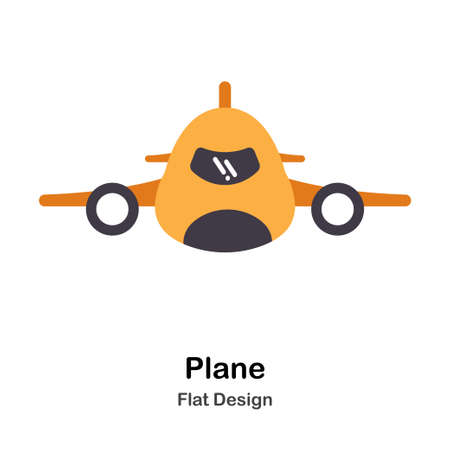 Plane Icon In Flat Color Design Vector Illustrationのイラスト素材