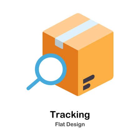 Tracking Icon In Flat Color Design Vector Illustrationのイラスト素材
