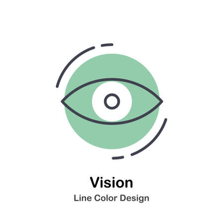 Vision Icon In Lineal Color Design Vector Illustrationのイラスト素材