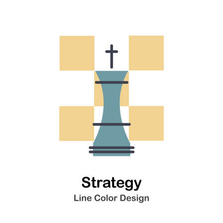 Strategy Icon In Lineal Color Design Vector Illustrationのイラスト素材