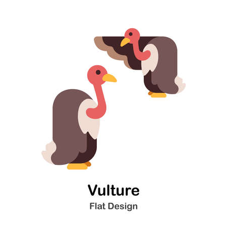Vulture Icon In Flat Color Design Vector Illustrationのイラスト素材