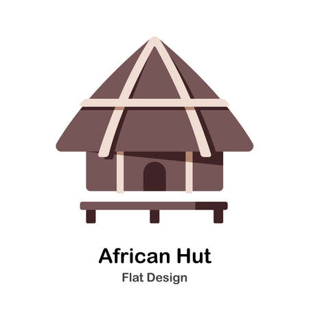 African hut flat illustrationのイラスト素材