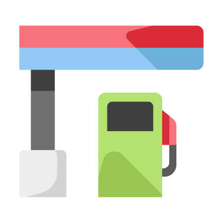 Gas station vector illustration in flat color designのイラスト素材