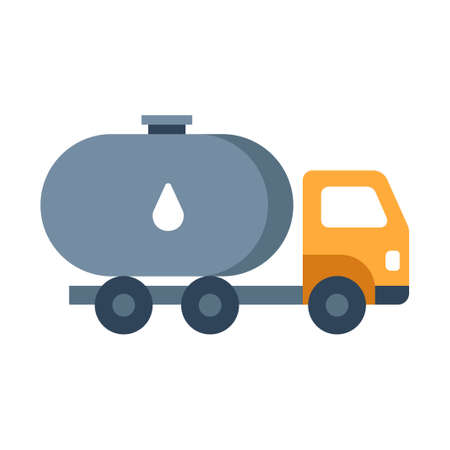 Fuel truck vector illustration in flat color designのイラスト素材
