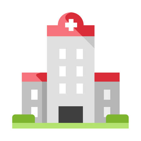 A hospital vector illustration in flat color designのイラスト素材