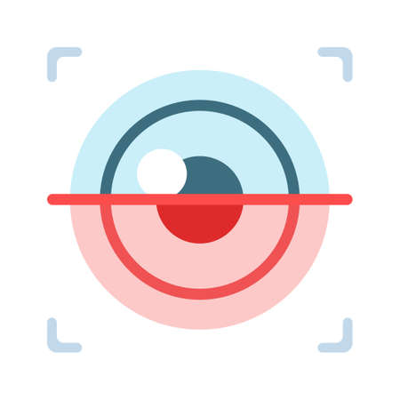 Eye scanning vector illustration in flat color designのイラスト素材