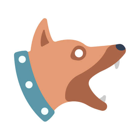 Dog barking vector illustration in flat color designのイラスト素材