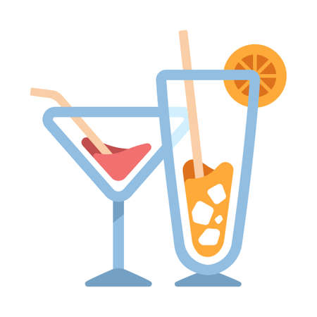 A cocktails vector illustration in flat color designのイラスト素材
