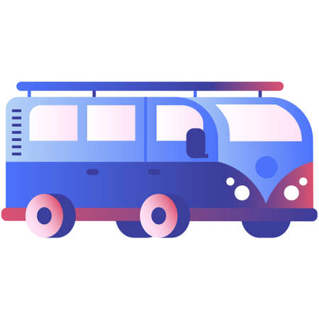 A van vector illustration in gradient designのイラスト素材