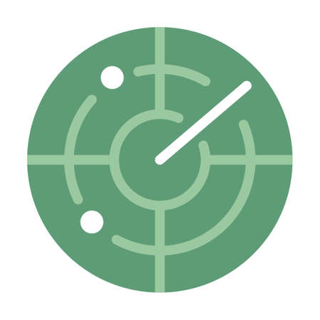 Radar screen vector illustration in flat color designのイラスト素材