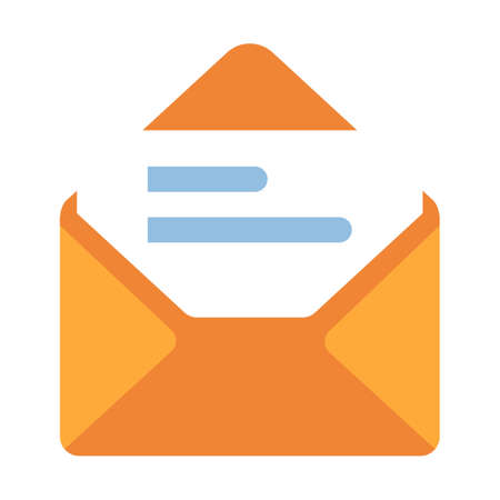 Letter with paper inside vector illustration in flat color designのイラスト素材
