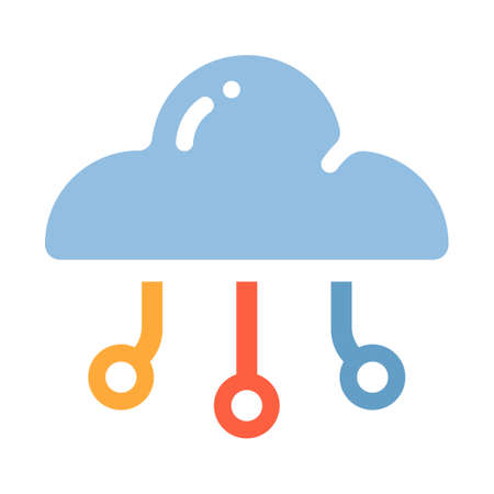 Cloud computing icon vector illustration in flat color designのイラスト素材