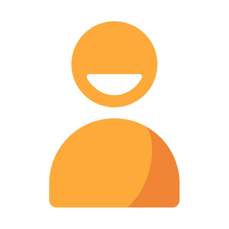 A smile person icon vector illustration in flat color designのイラスト素材