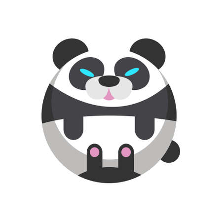 Puffy panda vector illustration in flat color designのイラスト素材