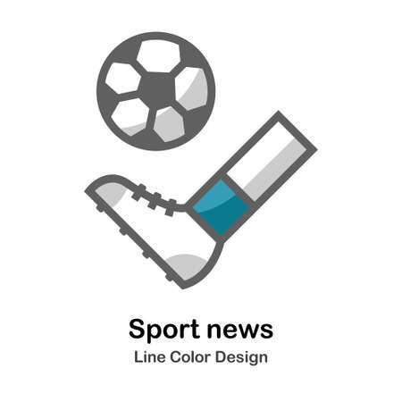 Foot and ball mono color iconのイラスト素材