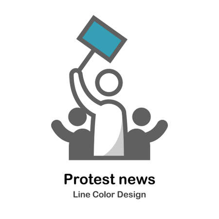 People protesting mono color iconのイラスト素材