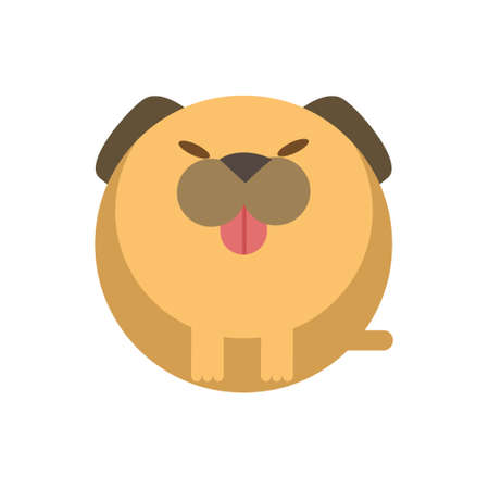 Puffy dogvector illustration in flat color designのイラスト素材