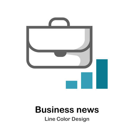 Business case with chart icon in flat color design vector illustrationのイラスト素材