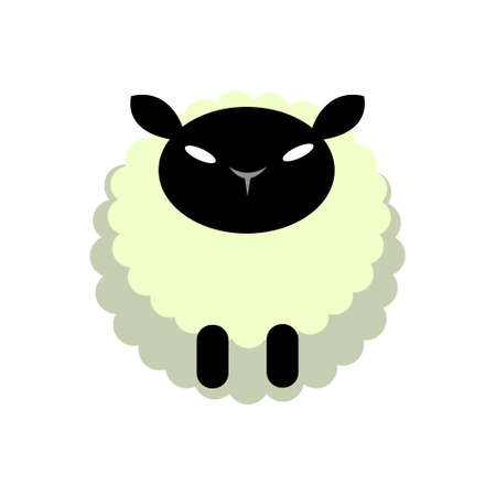 Puffy sheep vector illustration in flat color designのイラスト素材