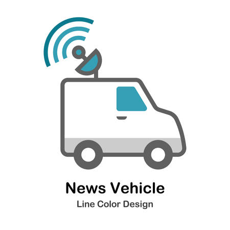 Van with radar mono color iconのイラスト素材