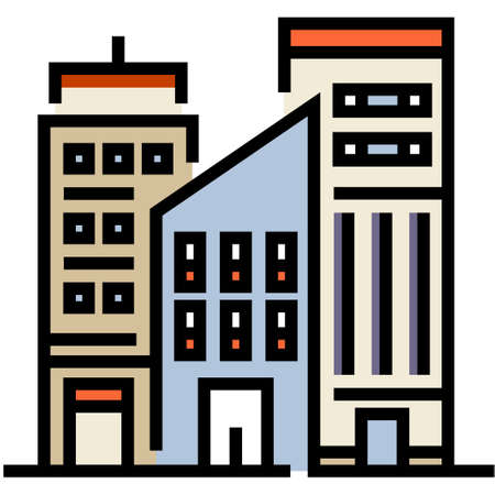 Three towers vector illustration in line color designのイラスト素材