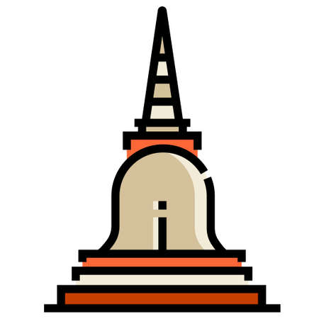 A pagoda vector illustration in line color designのイラスト素材