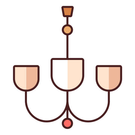A chandelier vector illustration in line color designのイラスト素材