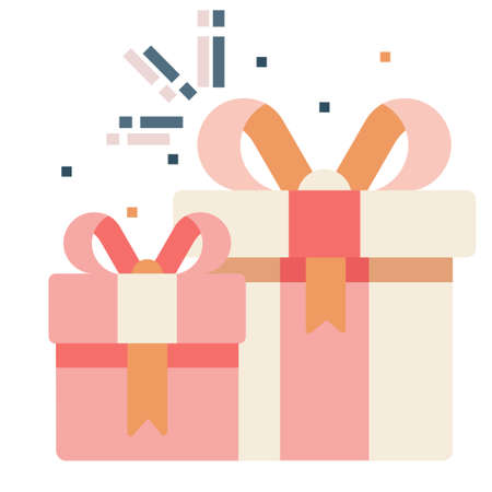 Two gift boxs vector illustration in flat color designのイラスト素材