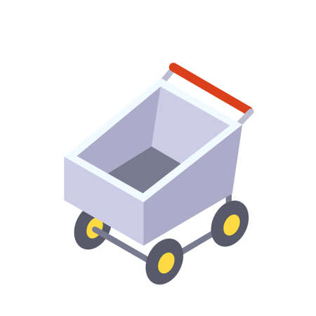 shopping cart icon in flat color design vector illustrationのイラスト素材