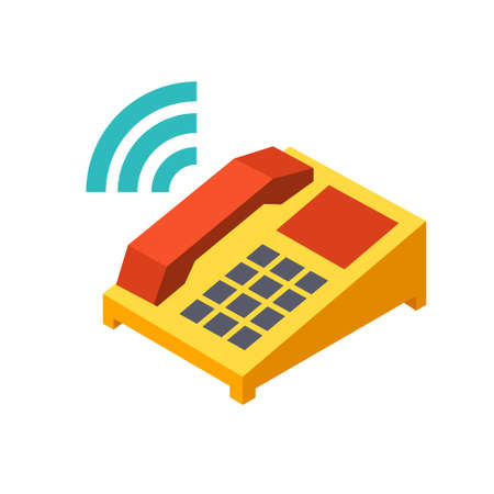 Ringing phone icon in flat color design vector illustrationのイラスト素材