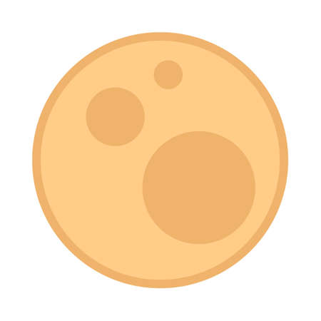 Full moon icon in flat color design vector illustrationのイラスト素材