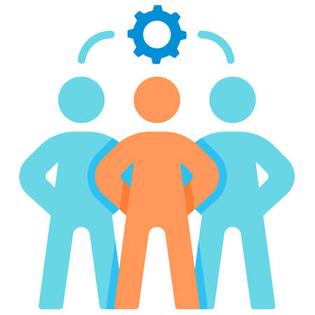 3 Employee icon in flat color design vector illustrationのイラスト素材