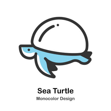 Sea Turtle Icon In Monocolor Design Vector Illustrationのイラスト素材