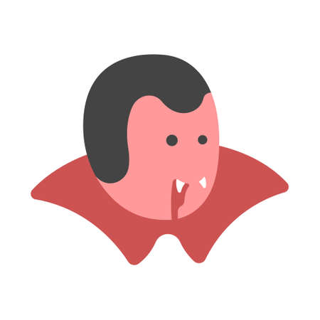 Male vampire icon in flat color design vector illustration
