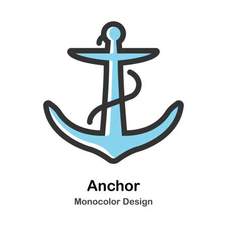 Anchor Icon In Monocolor Design Vector Illustrationのイラスト素材