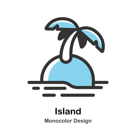 Island Icon In Monocolor Design Vector Illustrationのイラスト素材