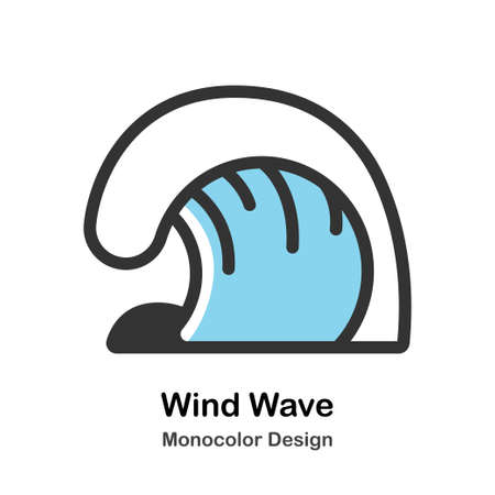 Wind wave Monocolor vector illustrationのイラスト素材