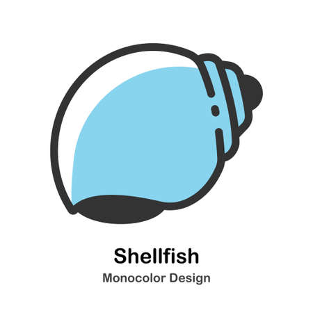 Shellfish Icon In Monocolor Design Vector Illustrationのイラスト素材