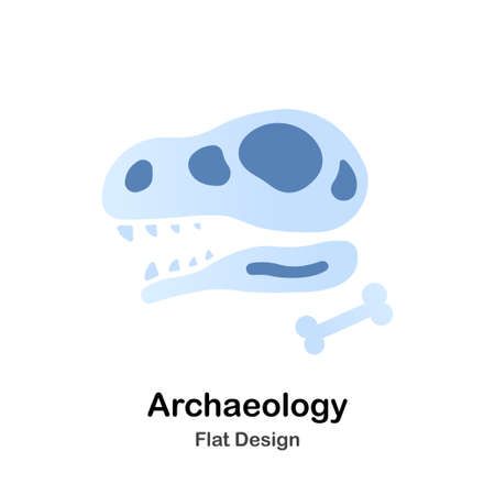 Dinosaur fossil Flat Vector Illustrationのイラスト素材