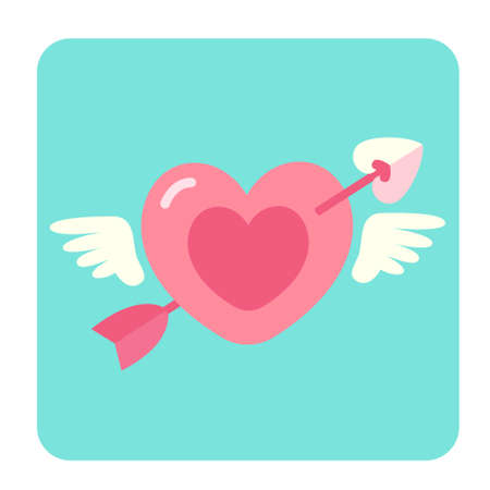 Arrow surpass heart icon in flat color design vector illustrationのイラスト素材