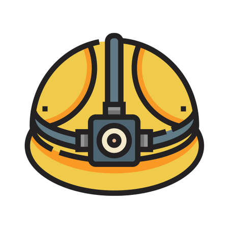 Helmet safety vector illustration in line color designのイラスト素材