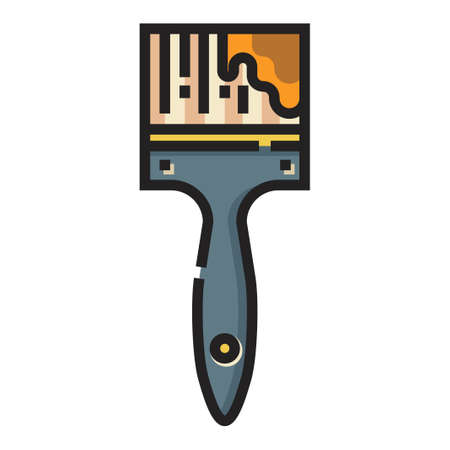 A paintbrush vector illustration in line color designのイラスト素材