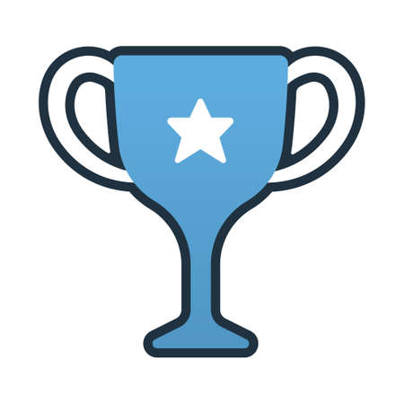 Trophy with star vector illustration in line color designのイラスト素材