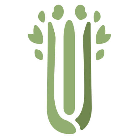 Celery icon in flat color design vector illustrationのイラスト素材